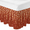 Brown Cherry Blossoms Ruffle Wrap Around Bed Skirt California King 18" Drop P561397