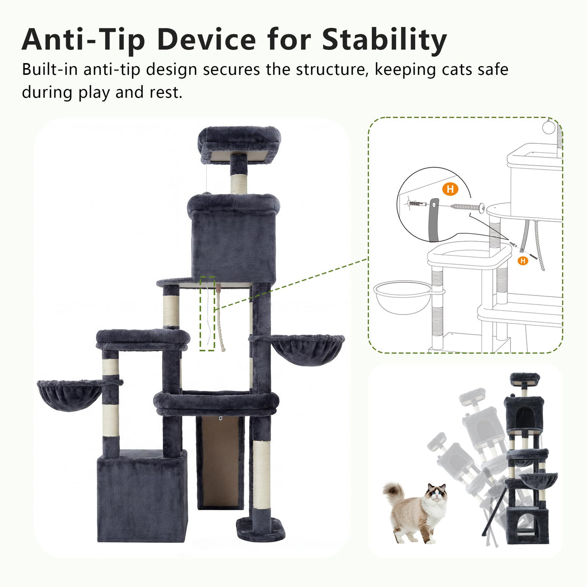 72.4-Inch Anti-Tip Cat Tree X8827