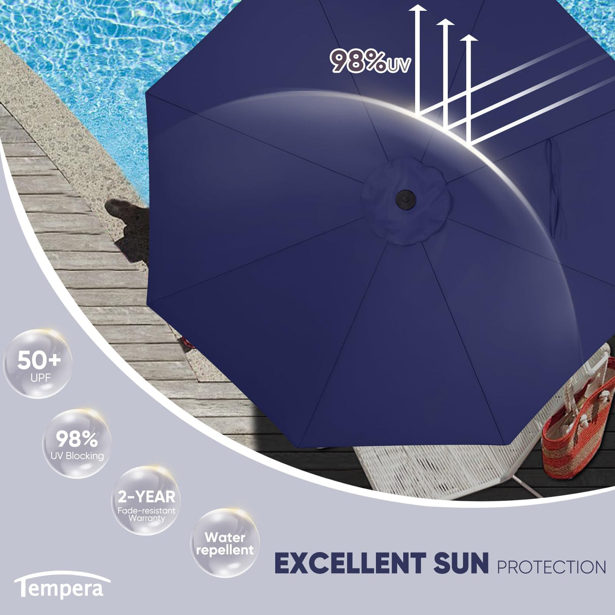 Patio Market Outdoor Table Umbrella with Auto Tilt and Crank G644570