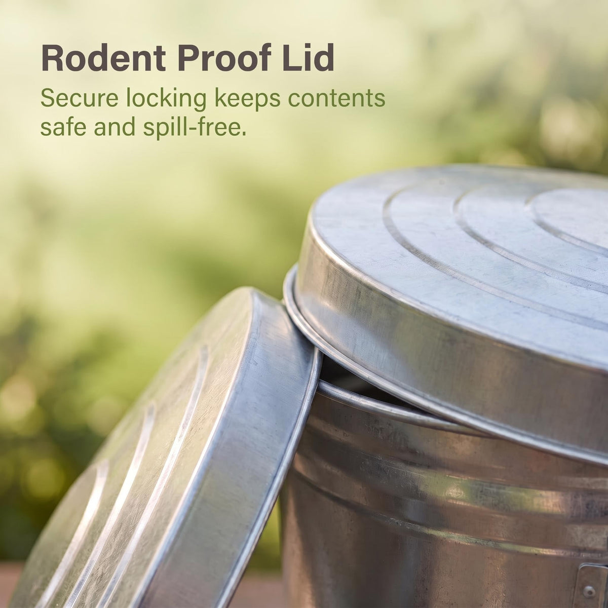 Galvanized Steel 6 Gallon Trash Can with Locking Lid T13401
