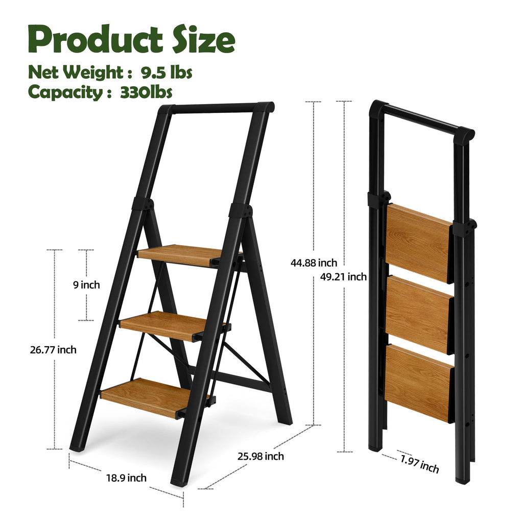 3 Step Aluminum Foldable Step Stool I58191