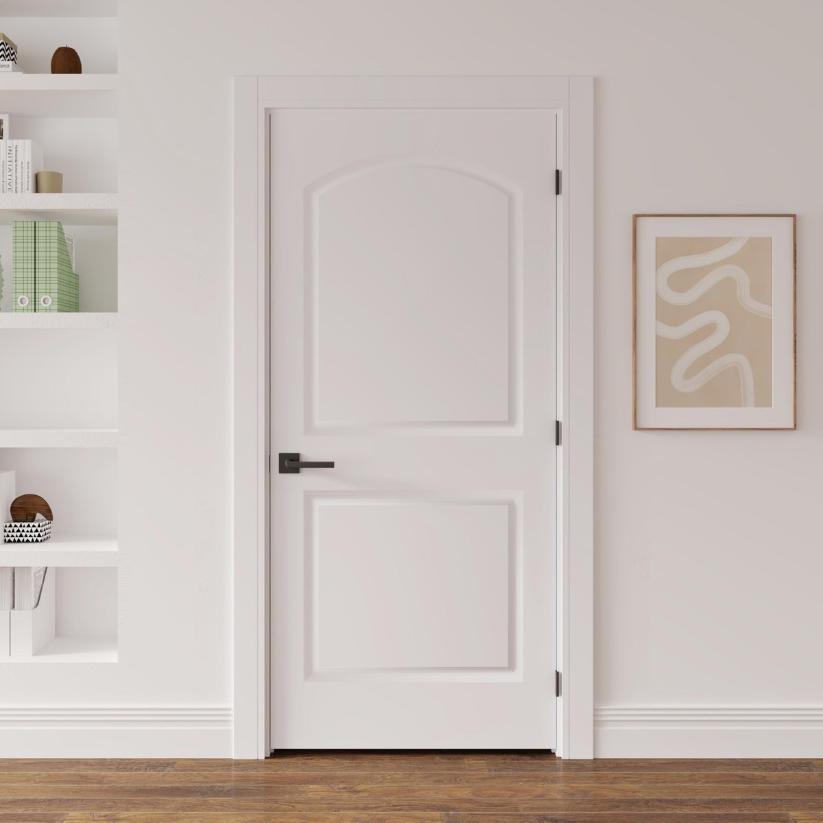 36"x80" Left-Hand Prehung Interior Door with Jamb Kit & Matte Black Hinges Z68766