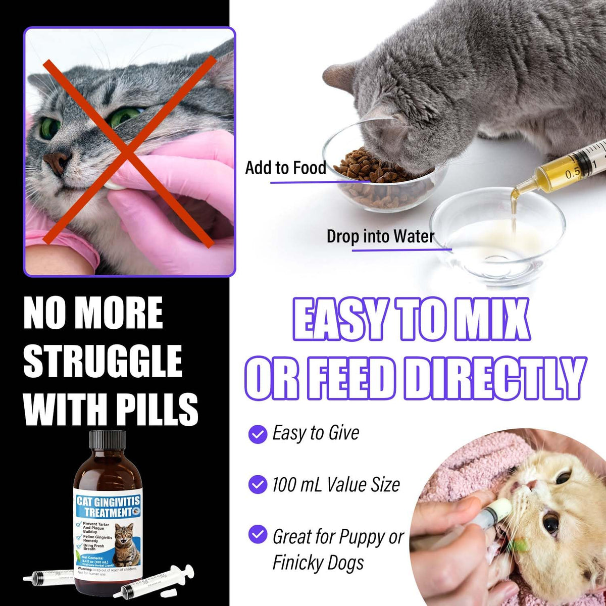 Cat Gingivitis Treatment Liquid 100ml Dental Care L557