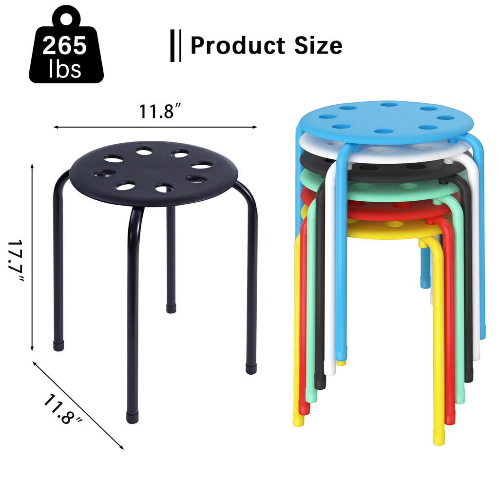 6 Piece Stacking Stools 17.7 Inch Colorful J321