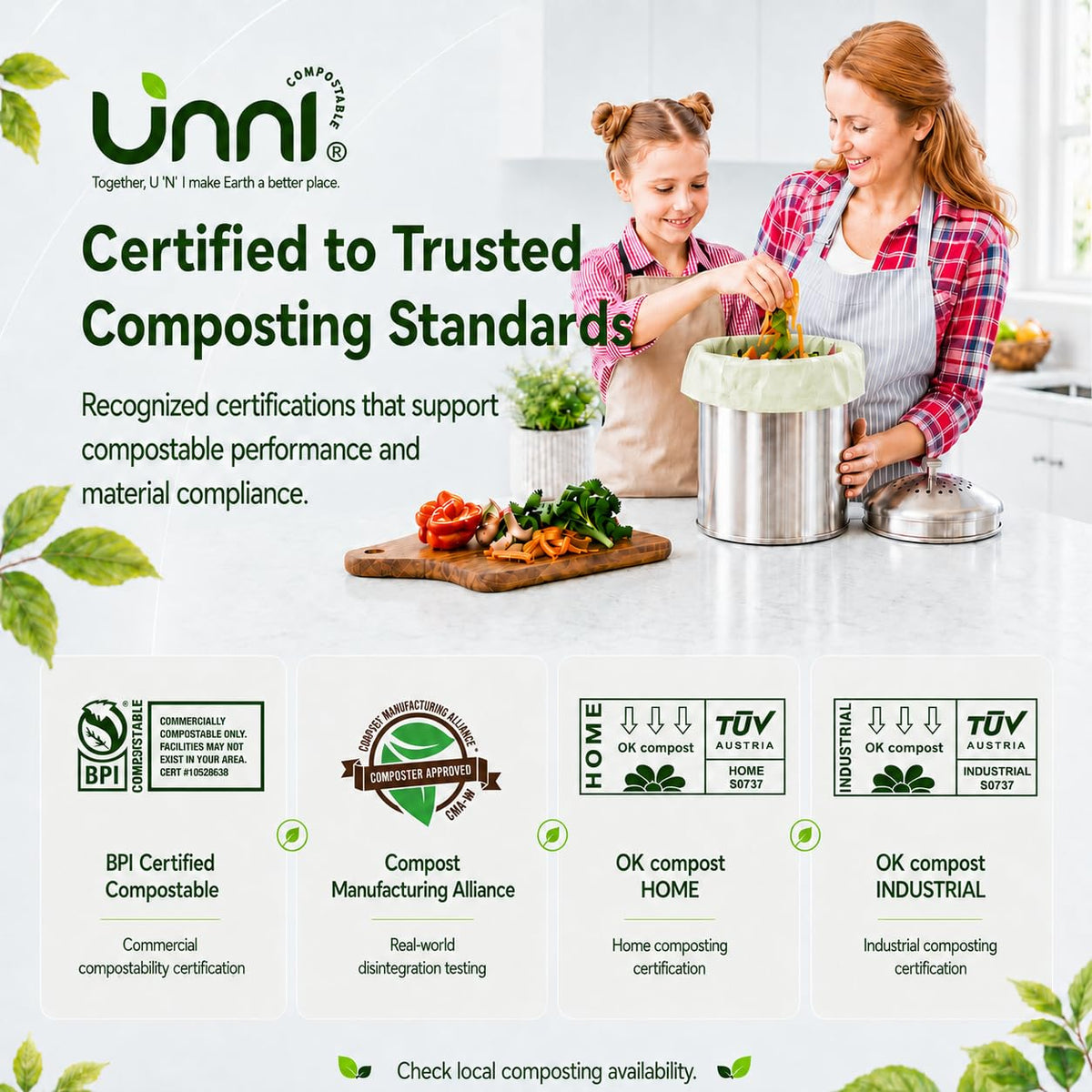 1.6 Gallon Compostable Bags with Easy-Tie Handles, 50 Count P816