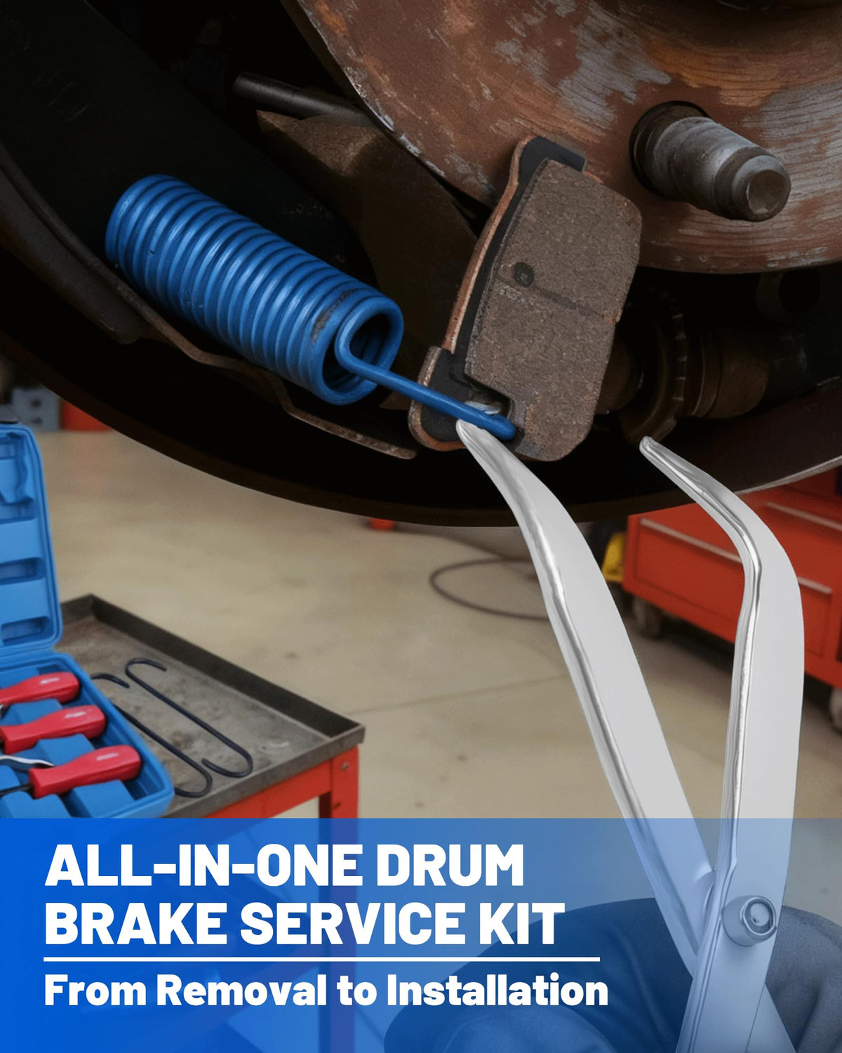 10-Piece Drum Brake Tool Kit with Case & Gloves O71106