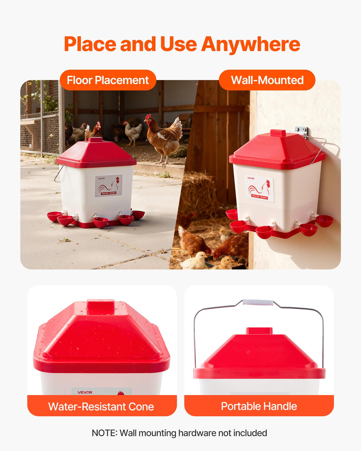 5 Gallon Automatic Chicken Waterer with 6 Water Ports B57645