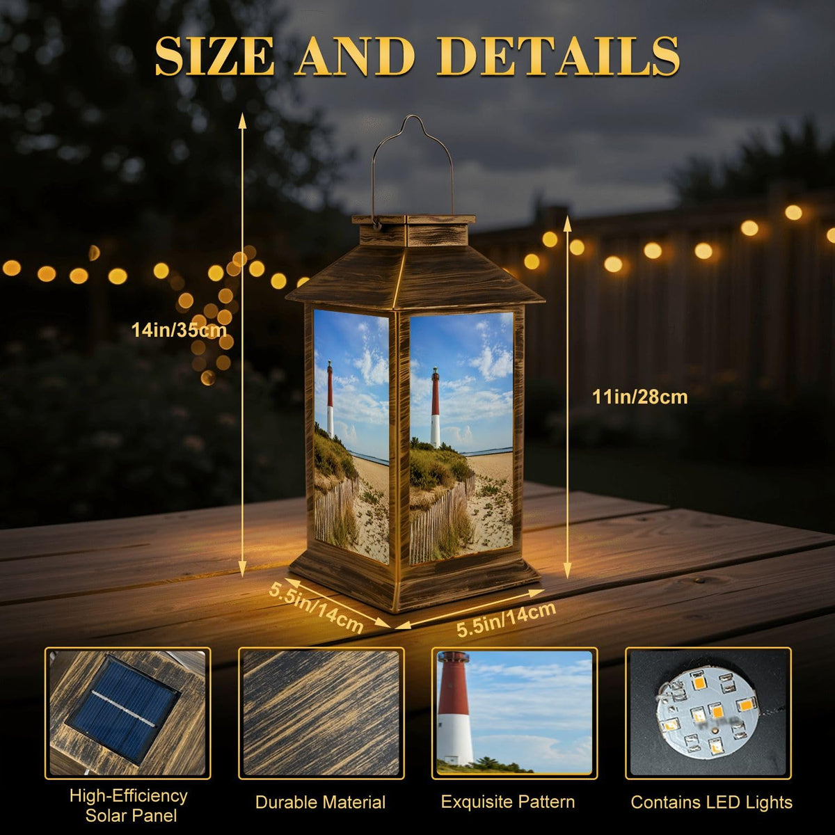 Solar Lantern Outdoor Waterproof LED Hanging Tabletop Lamp O3703