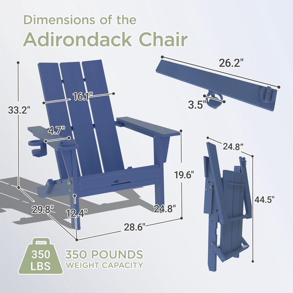 Folding Adirondack Chair with Cup Holder K751927