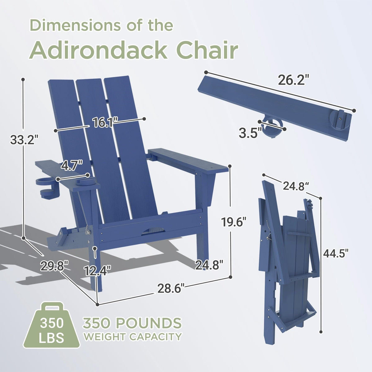 Folding Adirondack Chair with Cup Holder K751927