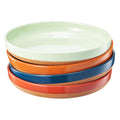 Ceramic Flat Pasta Bowl Plate Set of 4, 35oz Microwave Safe M82230