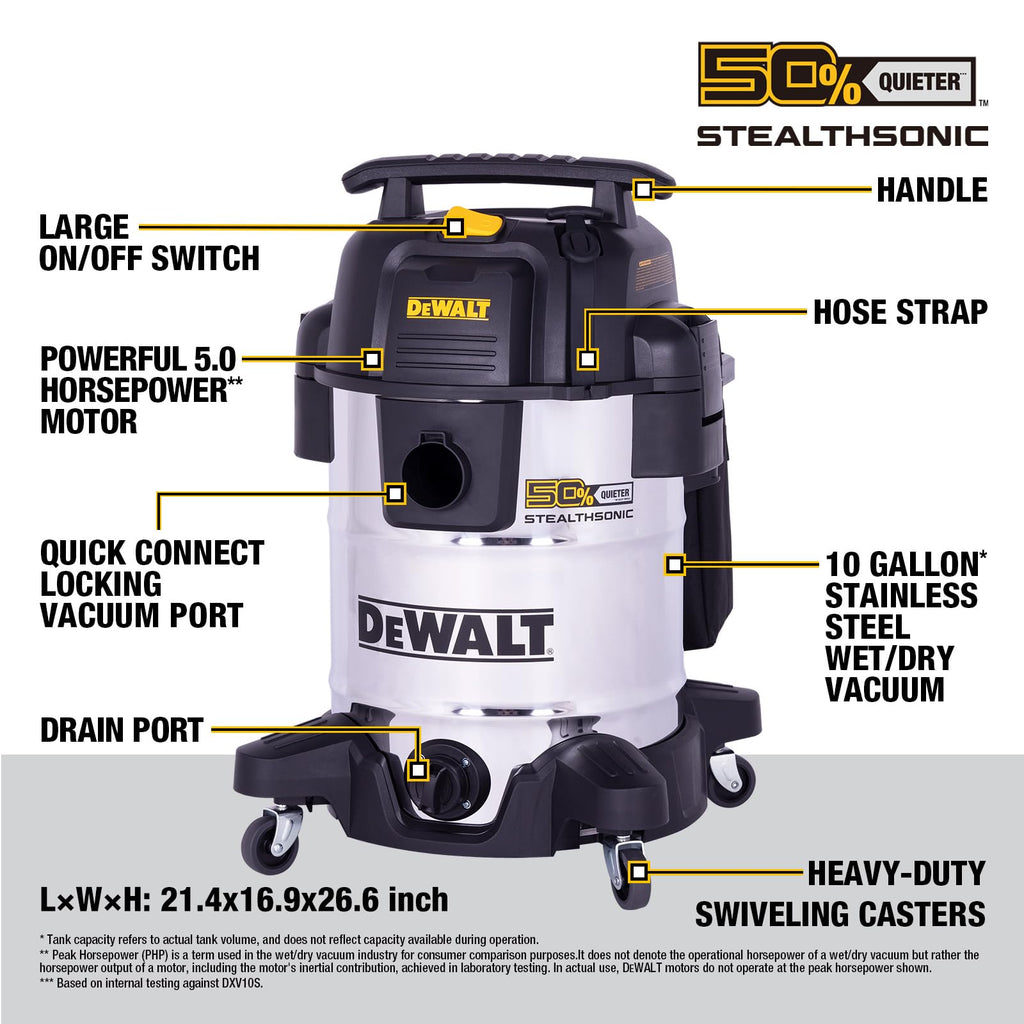 10 Gal Wet and Dry Stainless Steel Shop Vacuum Z288