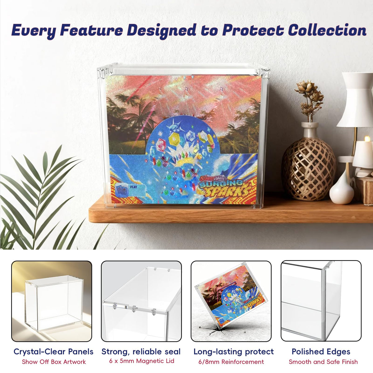 Clear Acrylic Booster Box Case with Magnetic Lid A96253