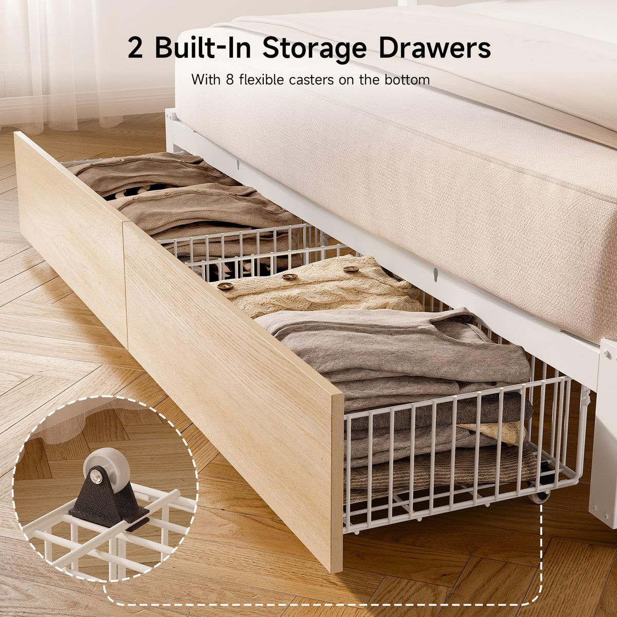 White Twin Daybed with Pop up Trundle X863524