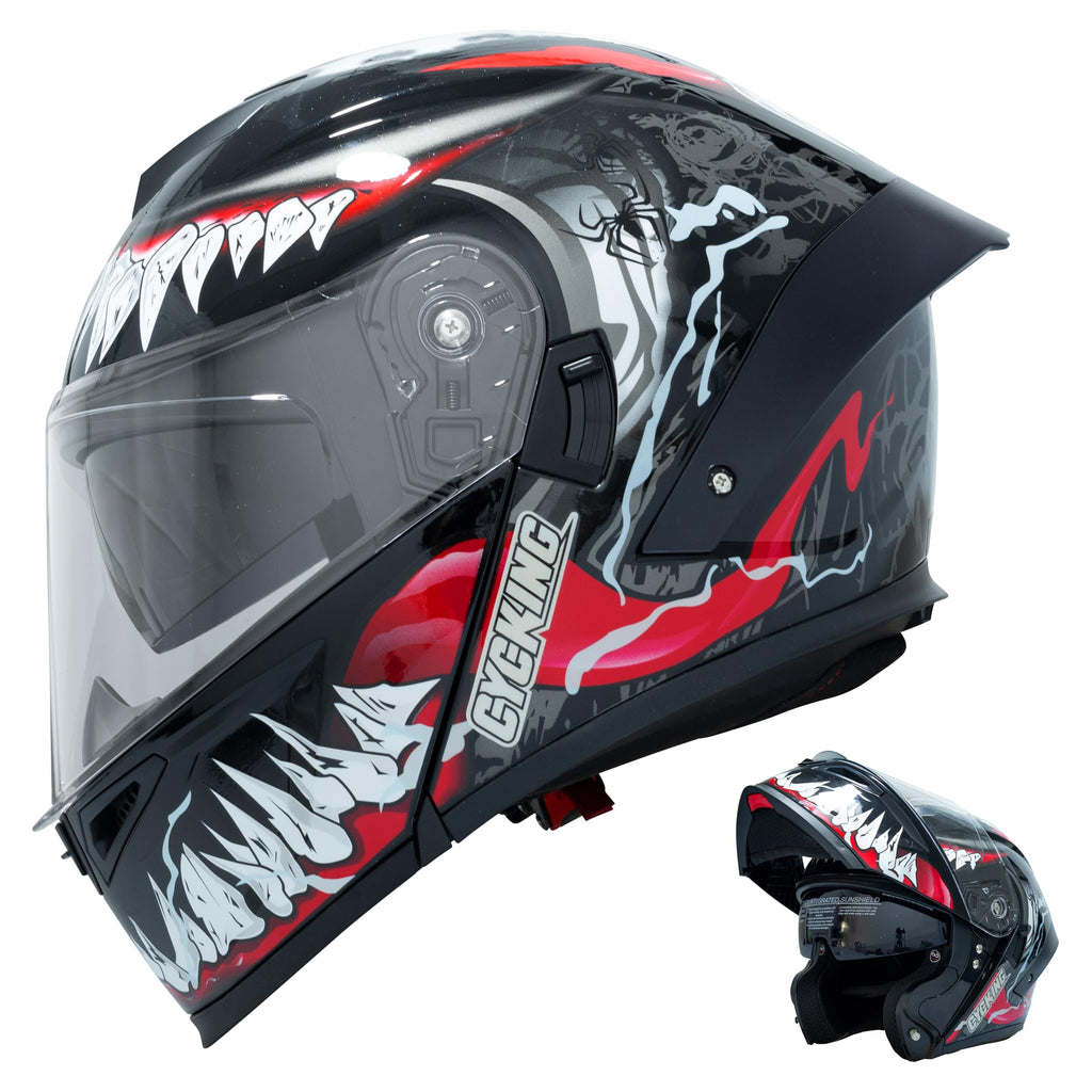 Modular Flip Up Full Face Motorcycle Helmet with Dual Visor M1054
