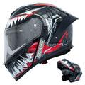 Modular Flip Up Full Face Motorcycle Helmet with Dual Visor M1054