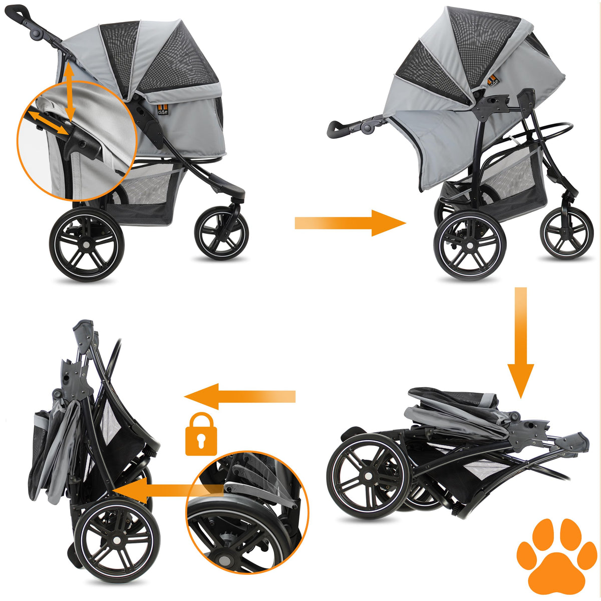 Dog & Pet Buggy, Holds up to 32 kg, Easy Fold D872640