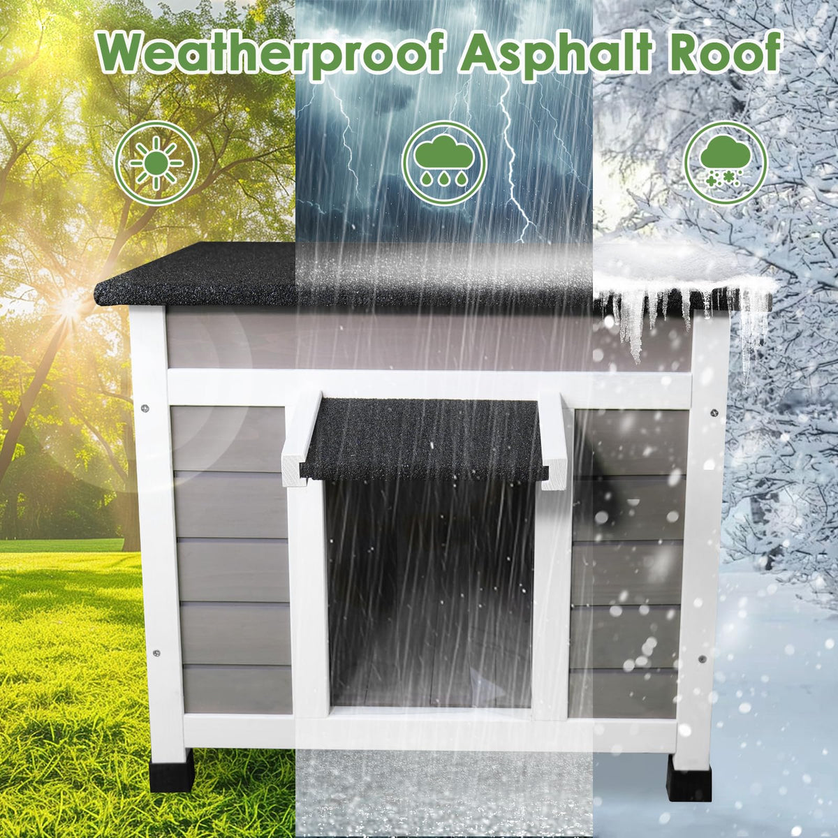Grey Outdoor Insulated Cat House S4002