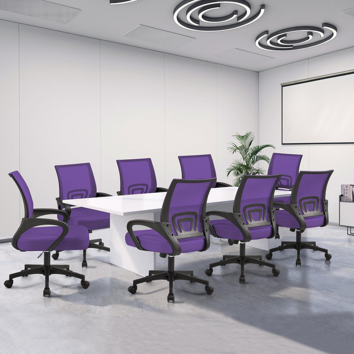 Purple Adjustable Swivel Mesh Office Chair Y39661