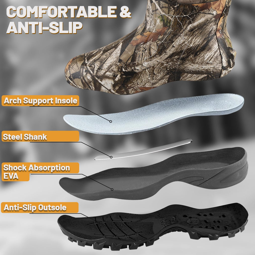Waterproof Insulated 6mm Neoprene Rubber Hunting Boots M494945