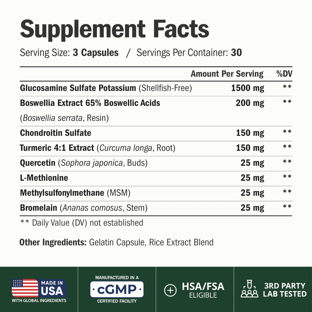 Glucosamine Chondroitin MSM Joint Support Supplement 90 Ct C400024