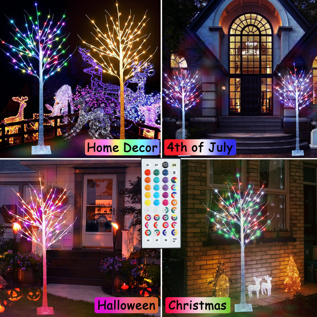 5 ft RGB Lighted Birch Tree U678