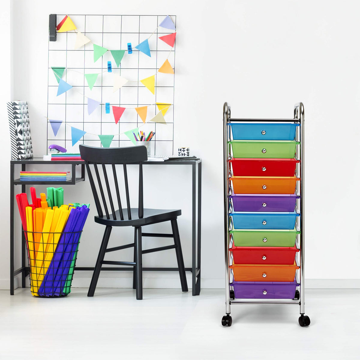 10 Drawer Rolling Storage Cart E2666