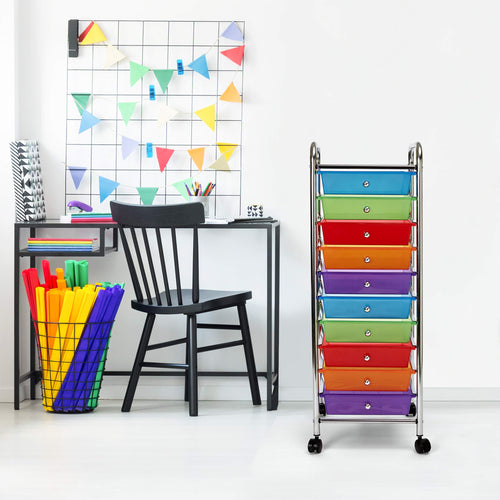 10 Drawer Rolling Storage Cart E2666