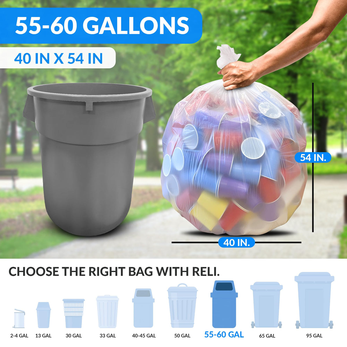 55-60 Gallon Heavy Duty Trash Bags I603
