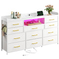LED Dresser with Charging Station, 11 Drawers & 4 Hooks K583079