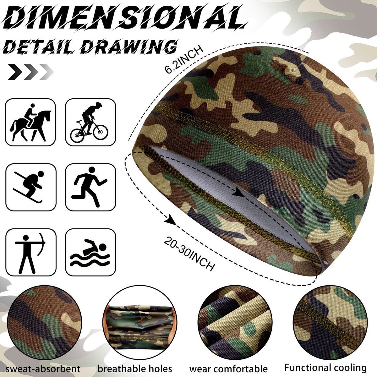 30 Pcs Cooling Skull Cap S571