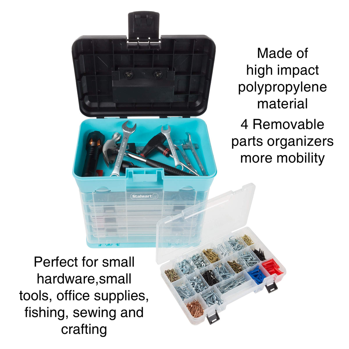 Light Blue Small Parts Organizer Box W5367