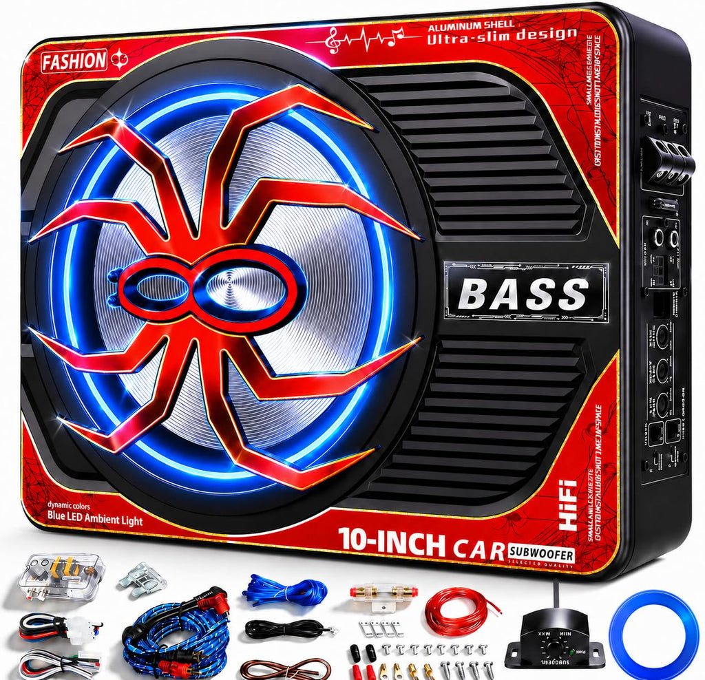 2000W 10 Inch Underseat Car Subwoofer and Amp Package M15401