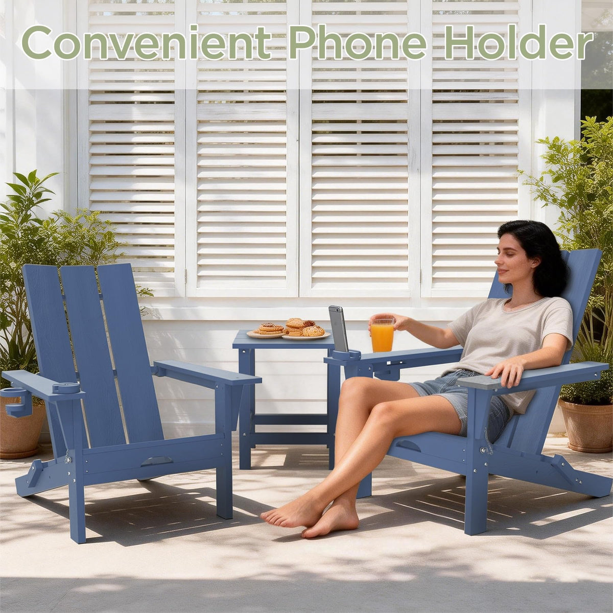 Folding Adirondack Chair with Cup Holder K751927