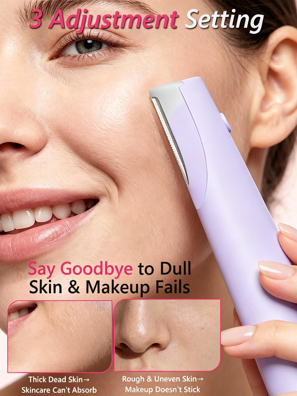 Sonic Facial Hair Remover with LED Light, 4 Replacement Blades G74840