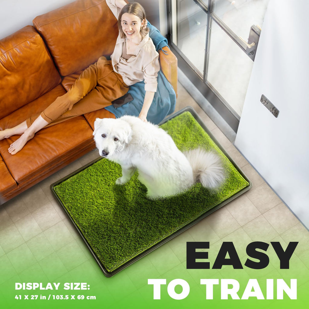 Large Artificial Turf Dog Grass Pad with Tray L7916