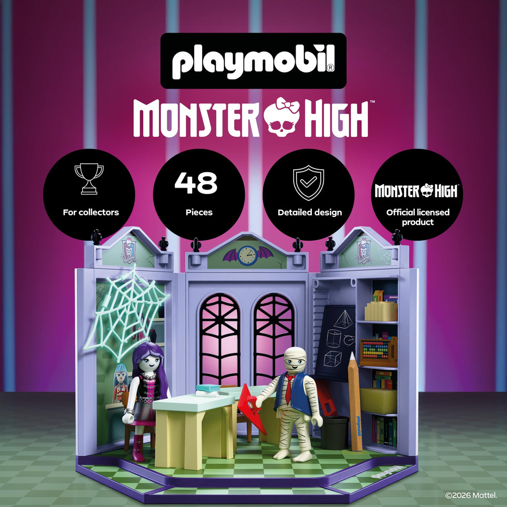 Monster High Classroom Playset with Blackboard & Glow‑in‑the‑Dark Spider Web U6216