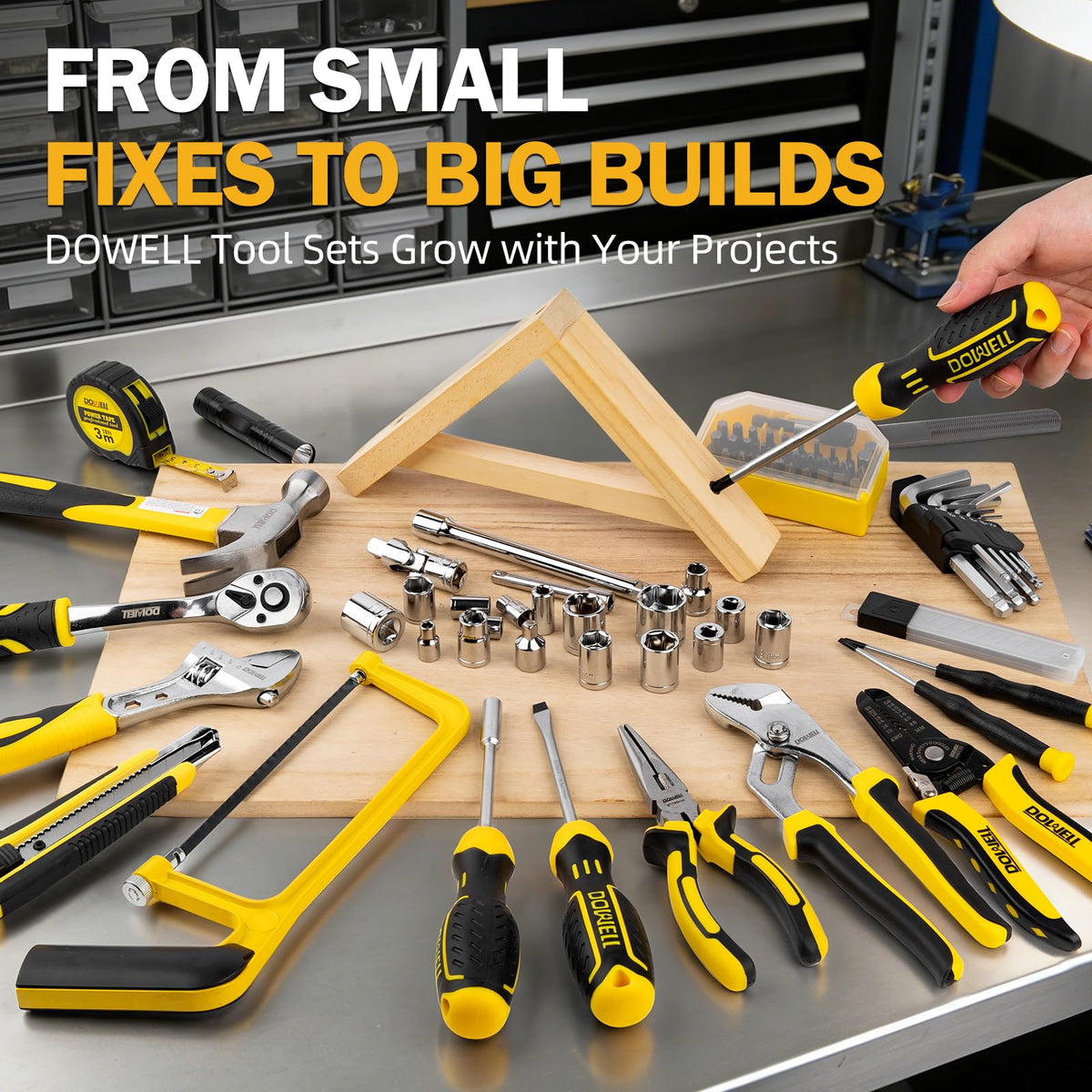 299-Piece Professional Hand Tool Set with Sockets, Pliers, Hex Keys, Screwdrivers T779