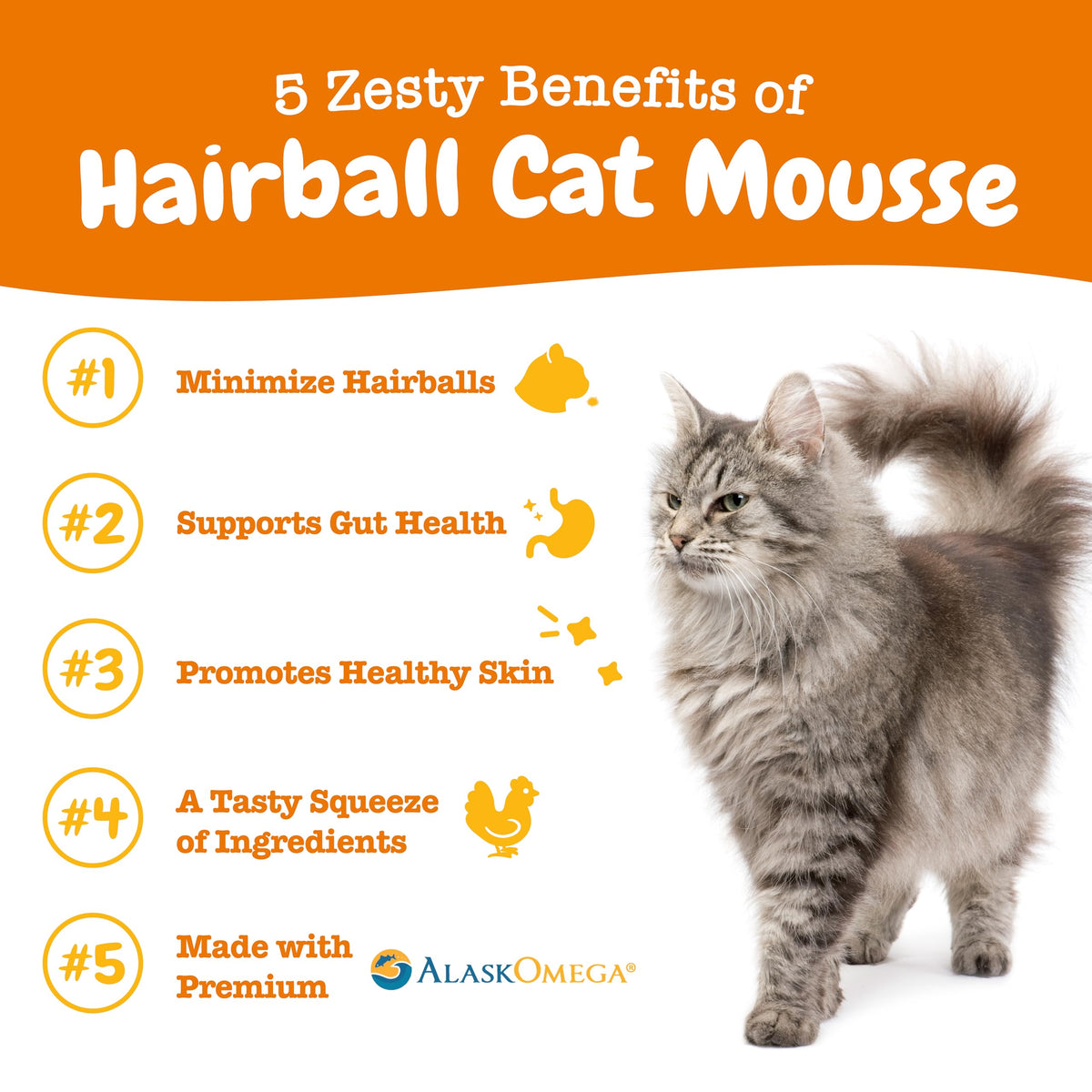 Chicken Omega 3 Cat Hairball Mousse 14 Ct K973
