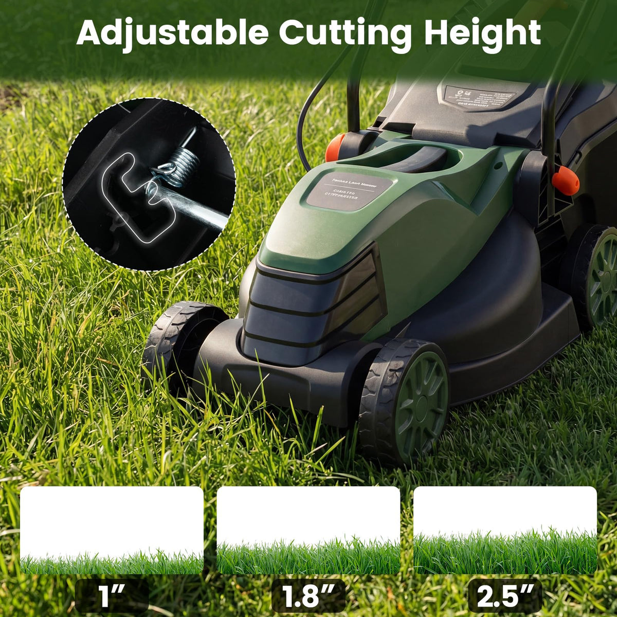 14" Corded Electric Push Lawn Mower with Grass Collection Box Q149037