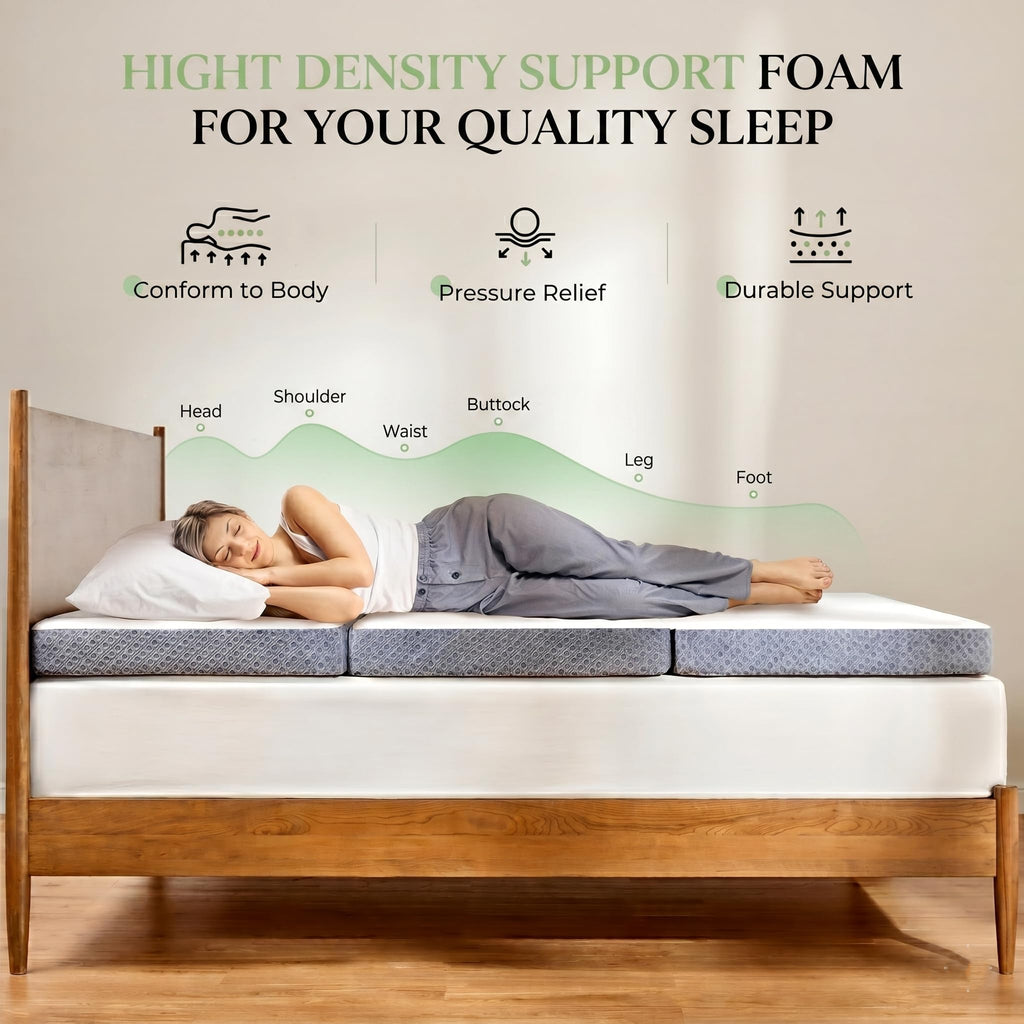 4 inch Medium Firm Tri-Folding Mattress with Washable Cover H7535