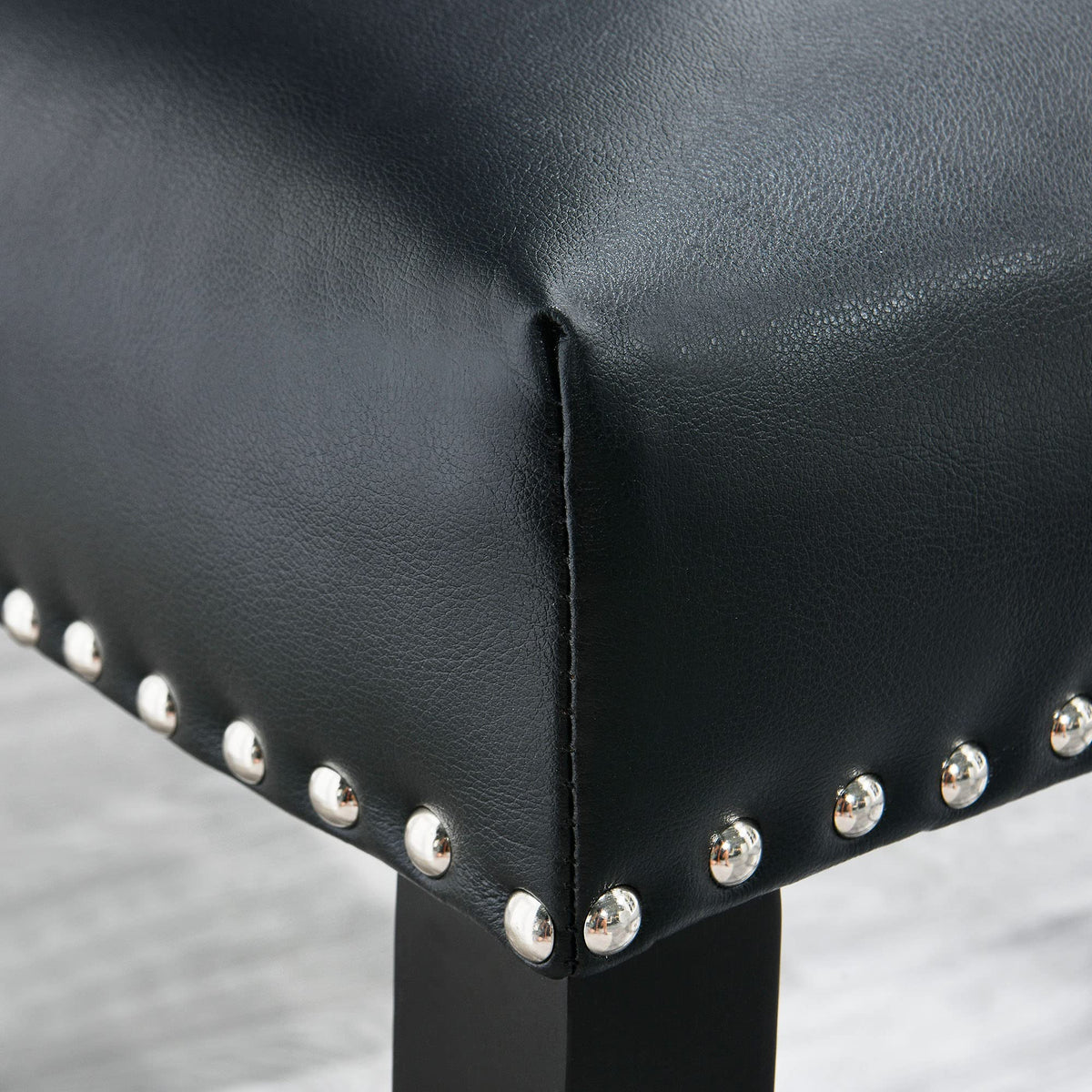 Black PU Leather Upholstered Dining Chairs Set of 2 W5281