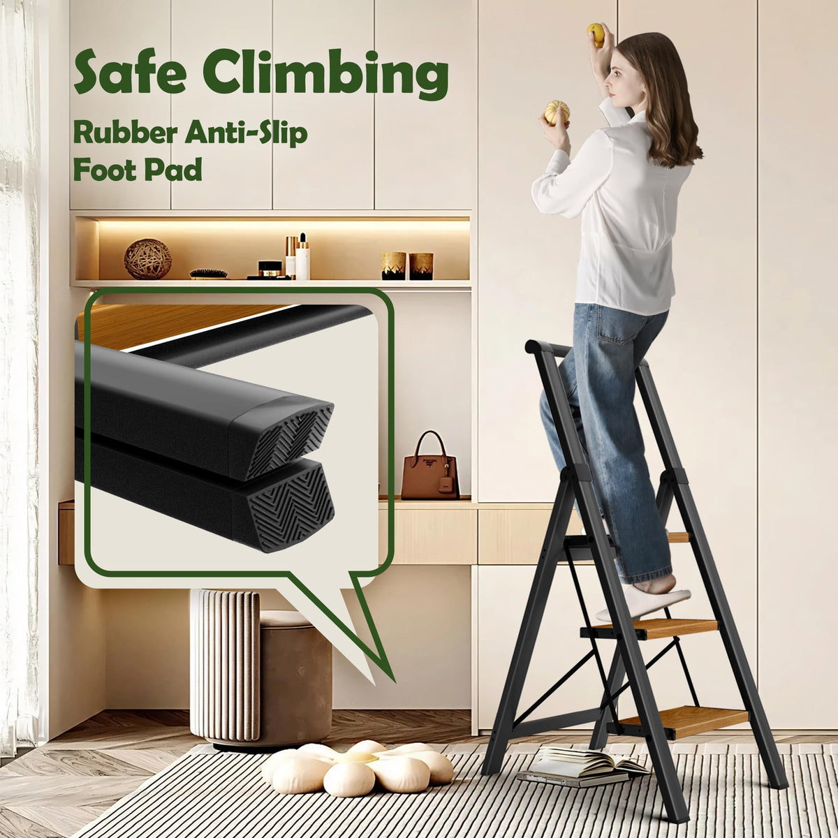 3 Step Aluminum Foldable Step Stool I58191
