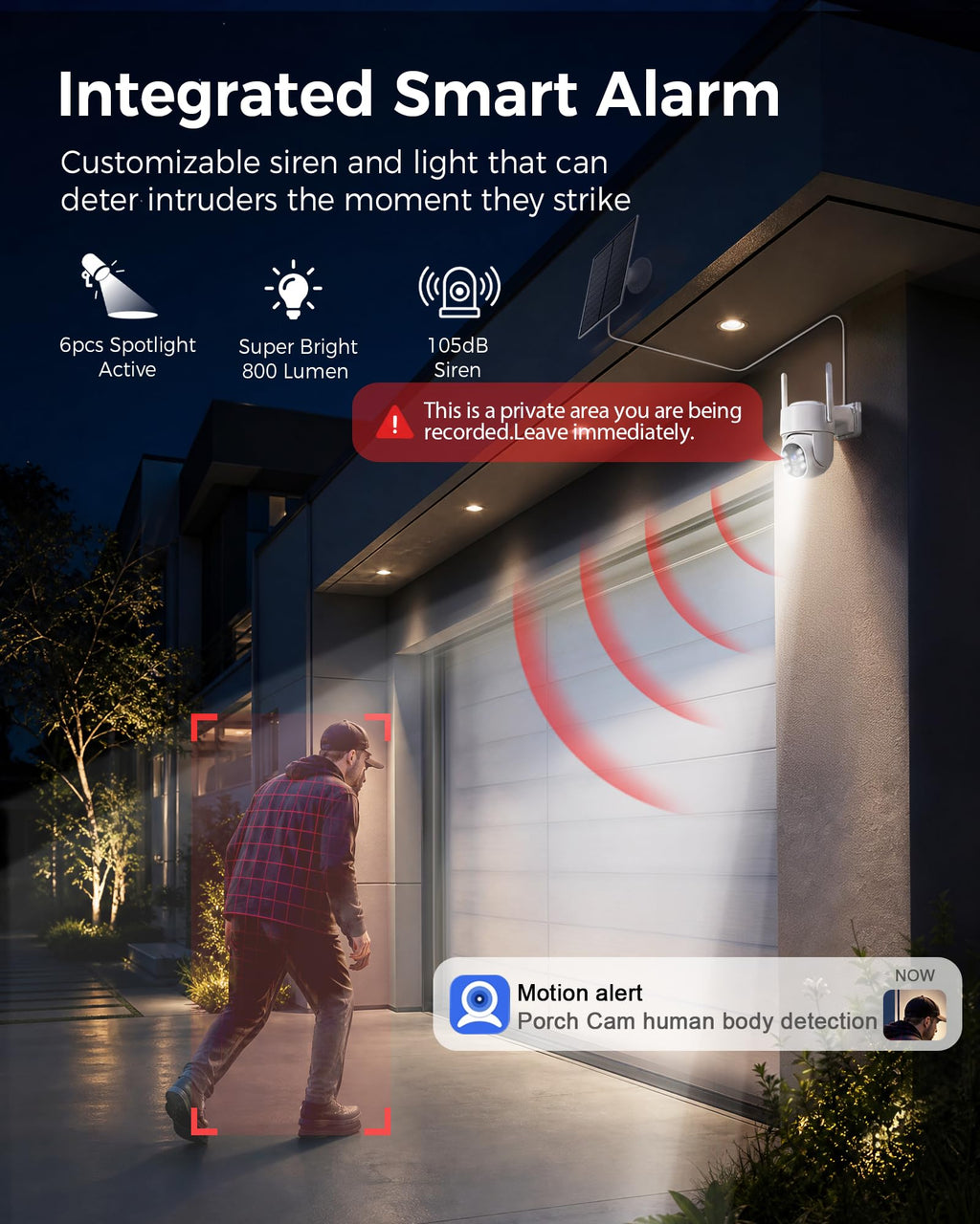 Wireless Outdoor Security Cameras 4MP Solar Powered 360°PTZ A69389