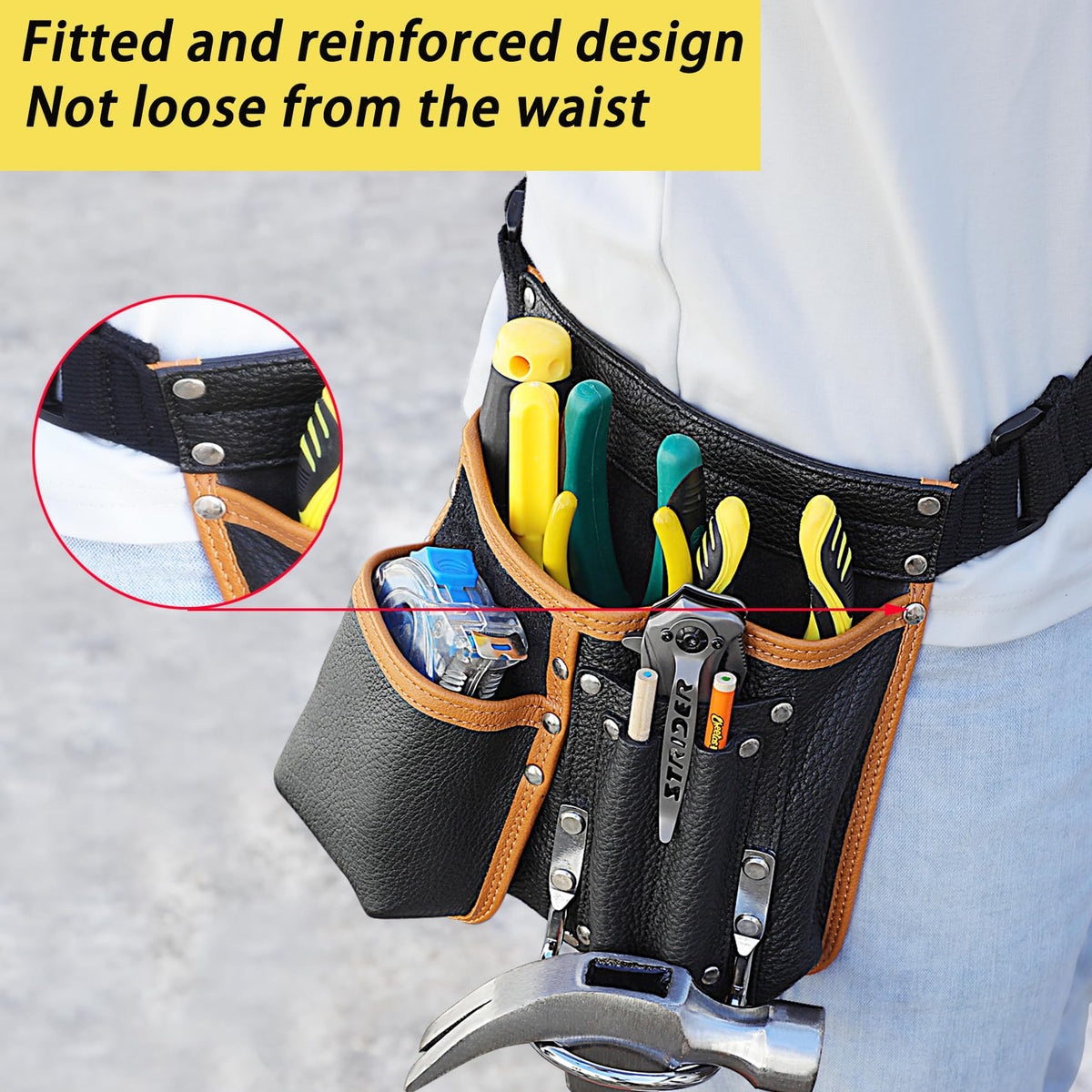 Genuine Leather Adjustable Tool Belt Pouch A68403