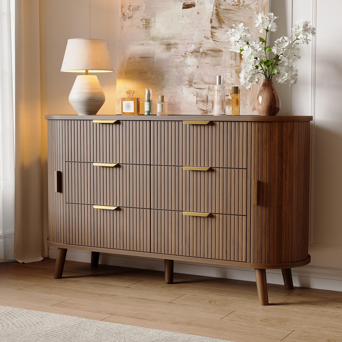 Fluted 6 Drawer Dresser X3035