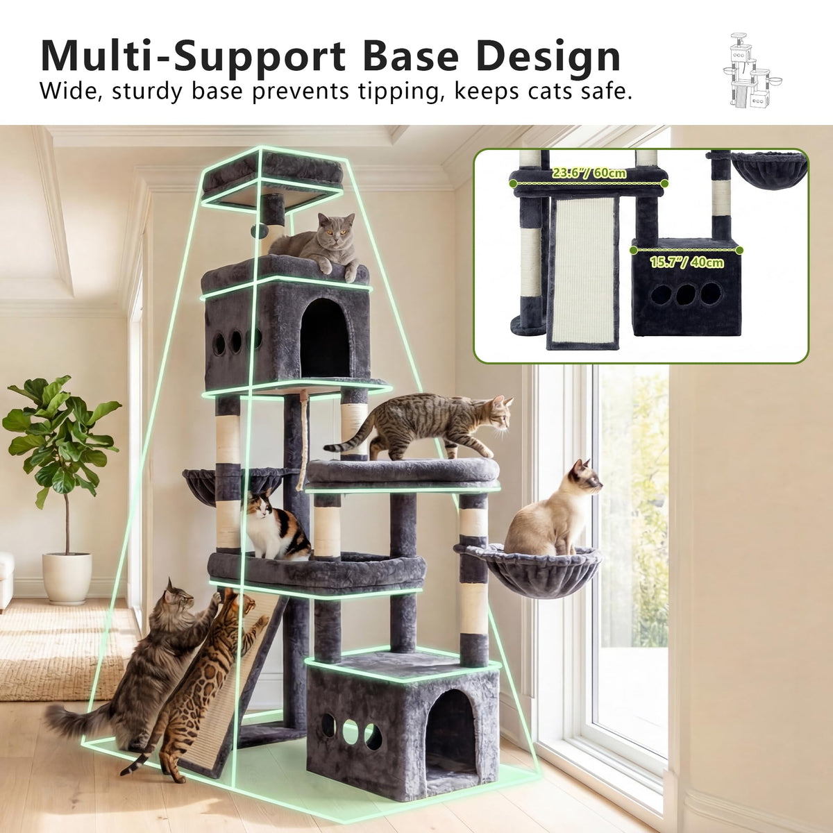 72.4-Inch Anti-Tip Cat Tree X8827