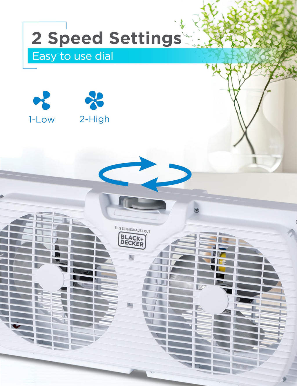 9" Dual Window Fan with 2 Speed Settings G24701
