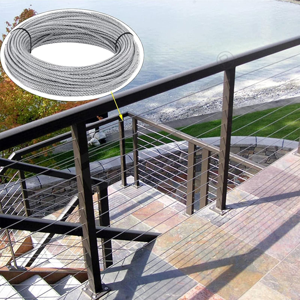 1/8 inch Stainless Steel Wire Rope Kit, 33ft M65257