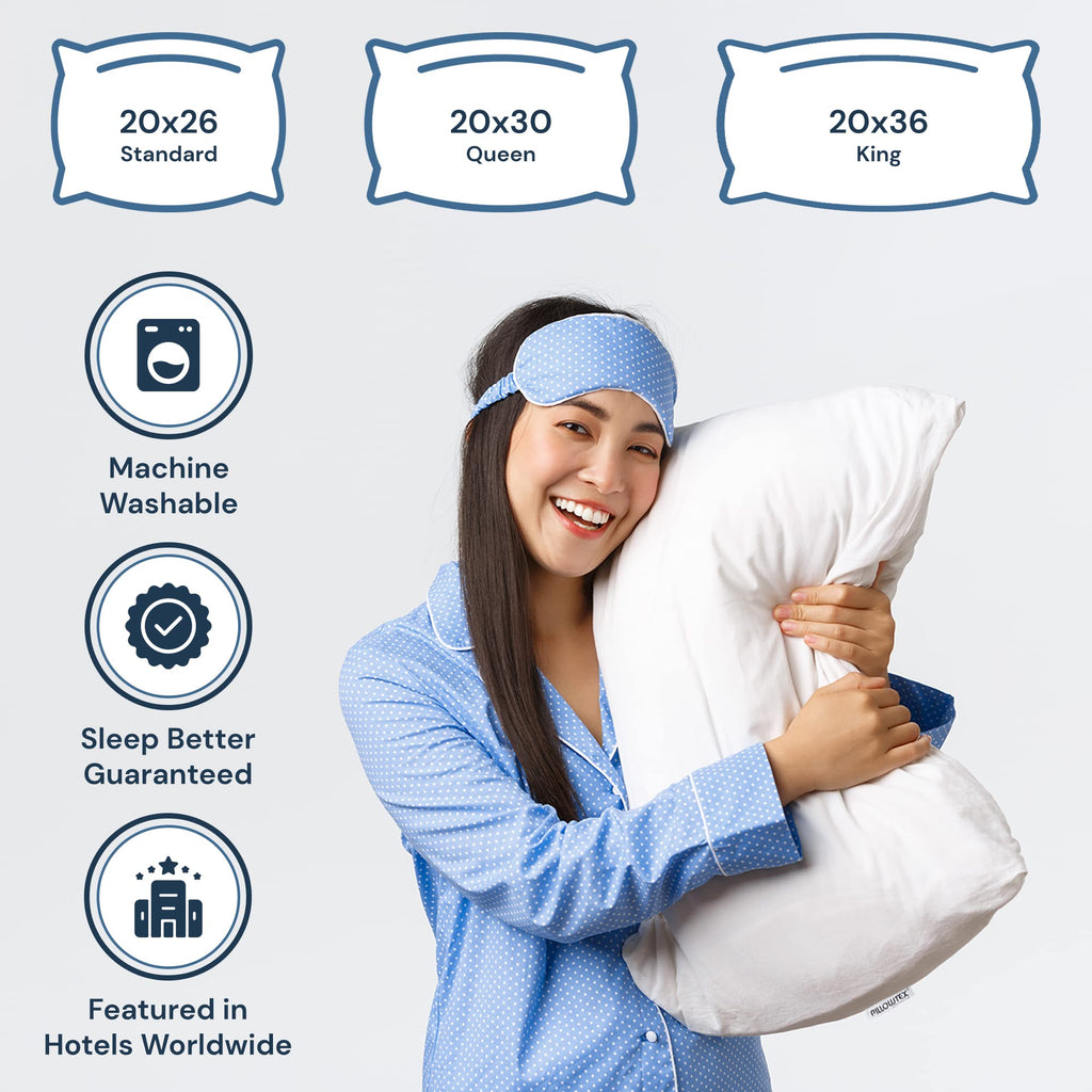 Blue King Size Down Alternative Cotton Pillows 2 Pack M5638
